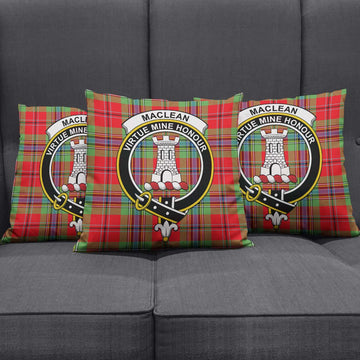 MacLean of Duart Modern Tartan Pillow Cover with Family Crest