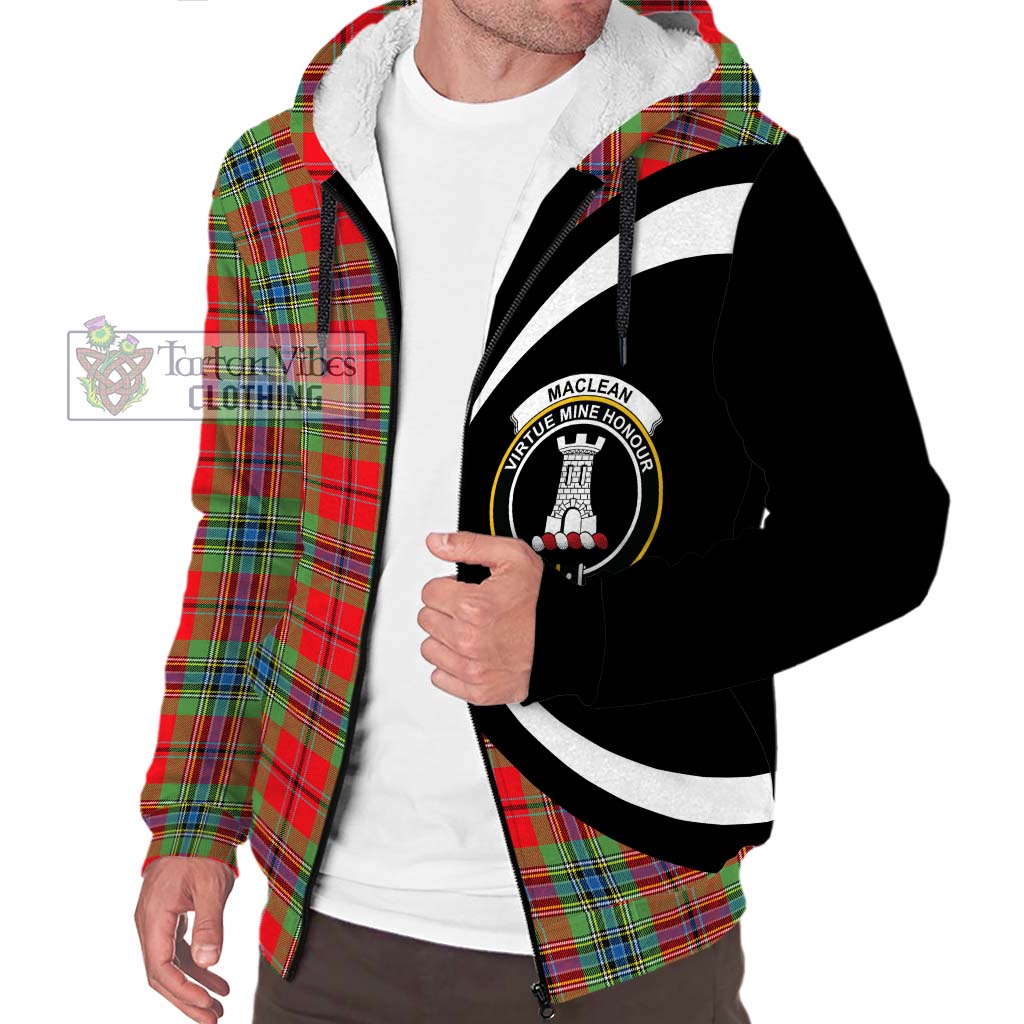 MacLean of Duart Modern Tartan Sherpa Hoodie with Family Crest Circle Style Unisex S - Tartan Vibes Clothing