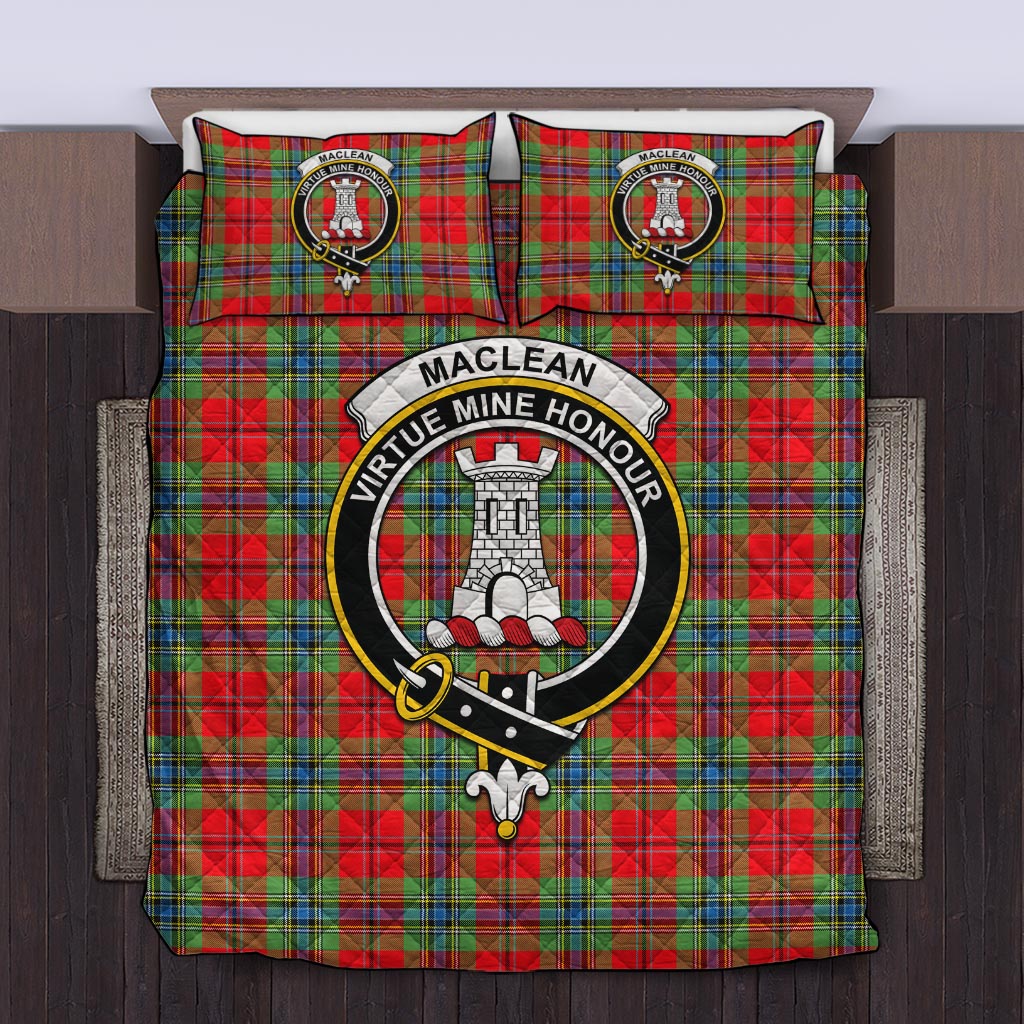 MacLean of Duart Modern Tartan Quilt Bed Set with Family Crest Twin - Tartan Vibes Clothing