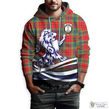 MacLean of Duart Modern Tartan Hoodie with Alba Gu Brath Regal Lion Emblem