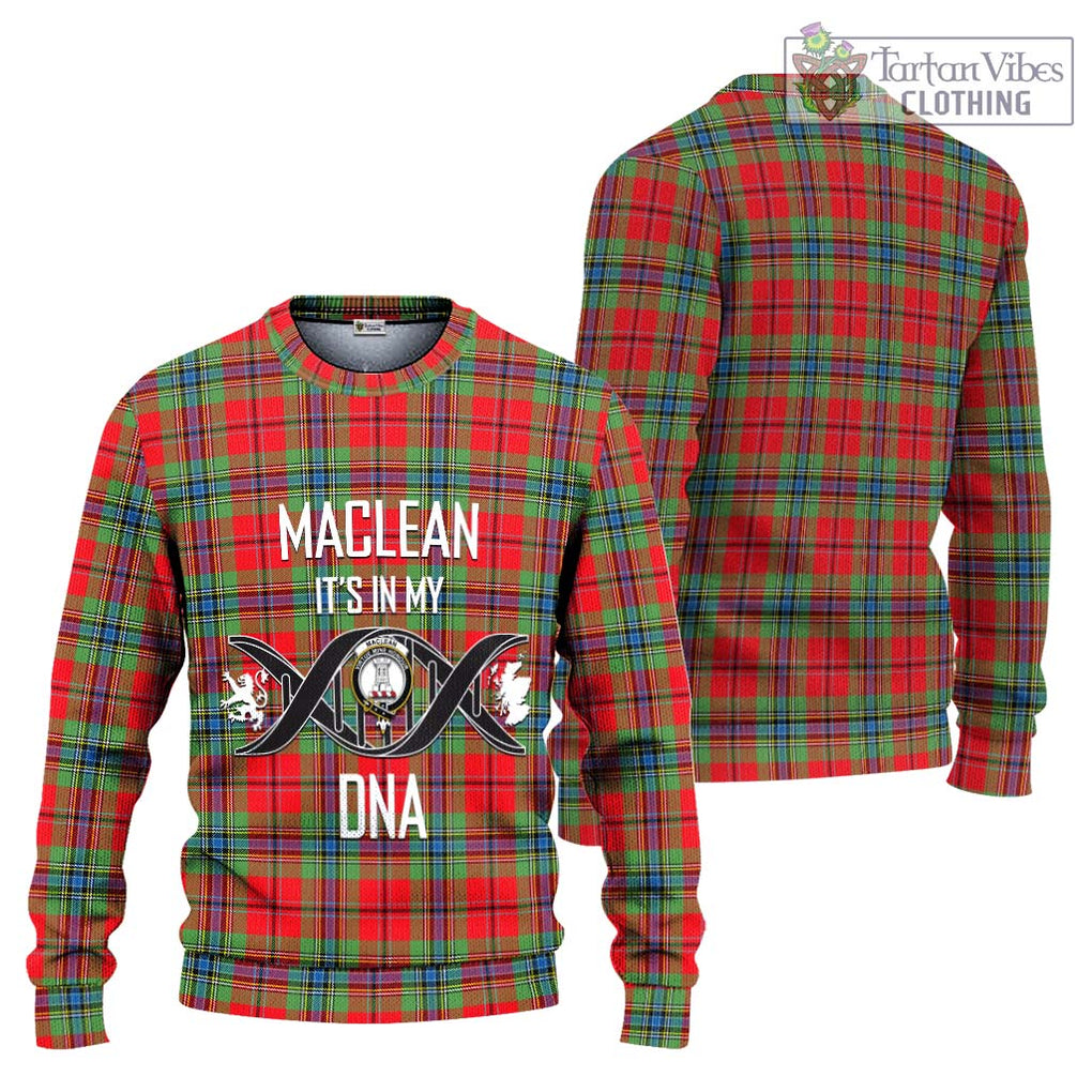 MacLean of Duart Modern Tartan Knitted Sweater with Family Crest DNA In Me Style Unisex - Tartanvibesclothing Shop