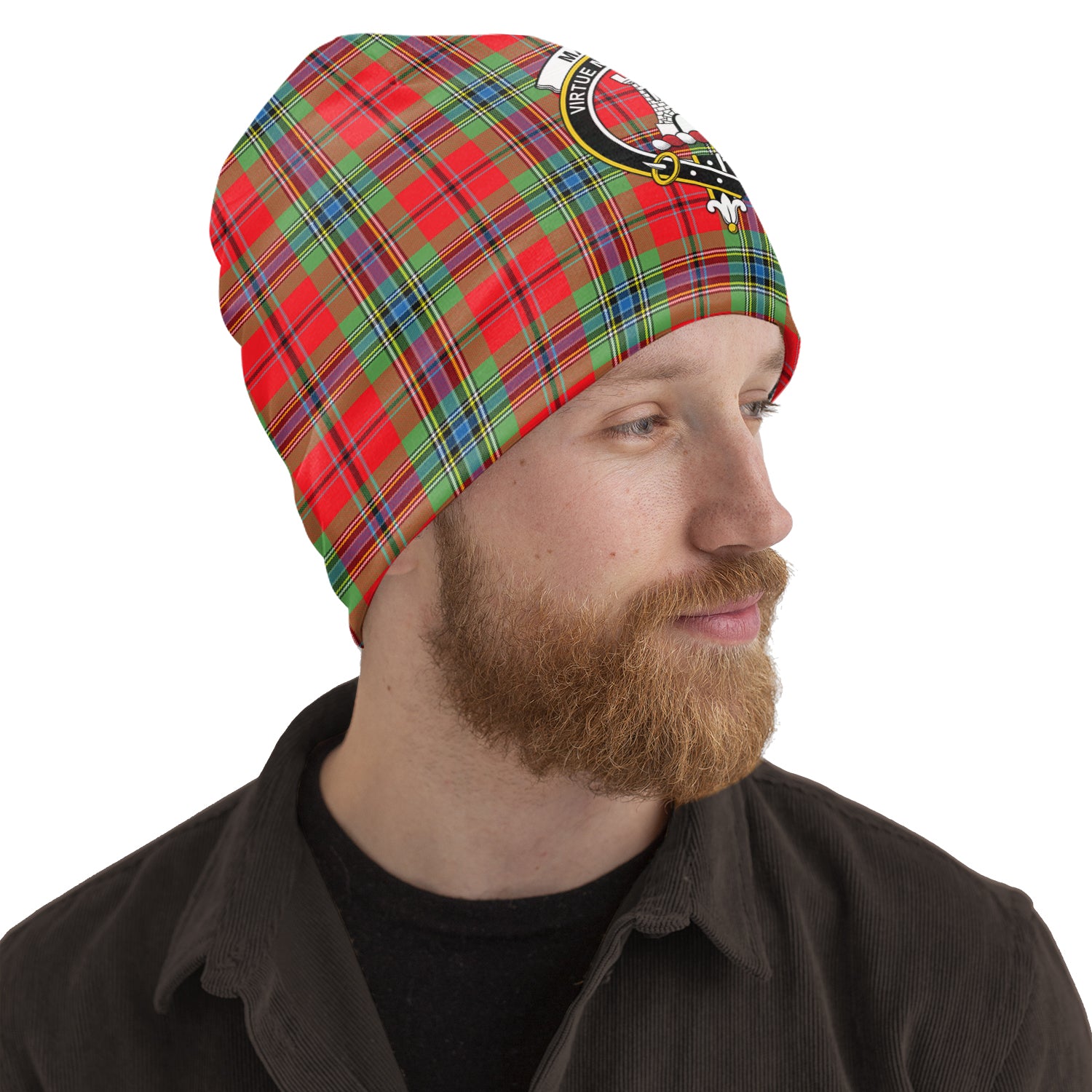 MacLean of Duart Modern Tartan Beanies Hat with Family Crest One Size 10.5*10.2 inches - Tartan Vibes Clothing