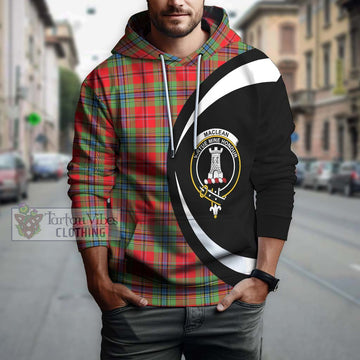 MacLean of Duart Modern Tartan Hoodie with Family Crest Circle Style