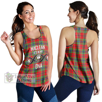 MacLean of Duart Modern Tartan Women's Racerback Tanks with Family Crest DNA In Me Style