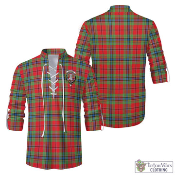 MacLean of Duart Modern Tartan Men's Scottish Traditional Jacobite Ghillie Kilt Shirt with Family Crest