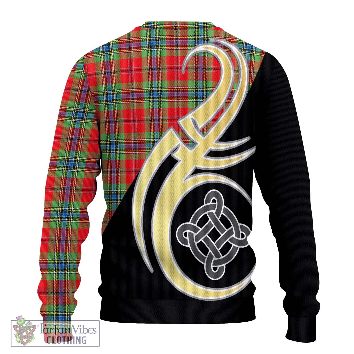 MacLean of Duart Modern Tartan Knitted Sweater with Family Crest and Celtic Symbol Style - Tartan Vibes Clothing