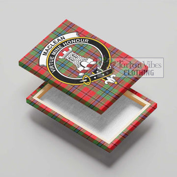 MacLean of Duart Modern Tartan Canvas Print Wall Art with Family Crest