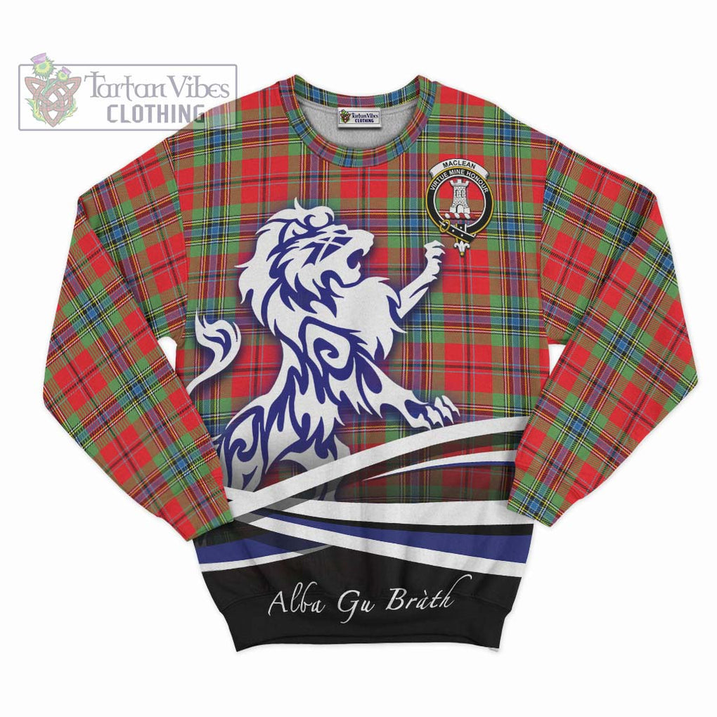 MacLean of Duart Modern Tartan Sweatshirt with Alba Gu Brath Regal Lion Emblem - Tartanvibesclothing Shop