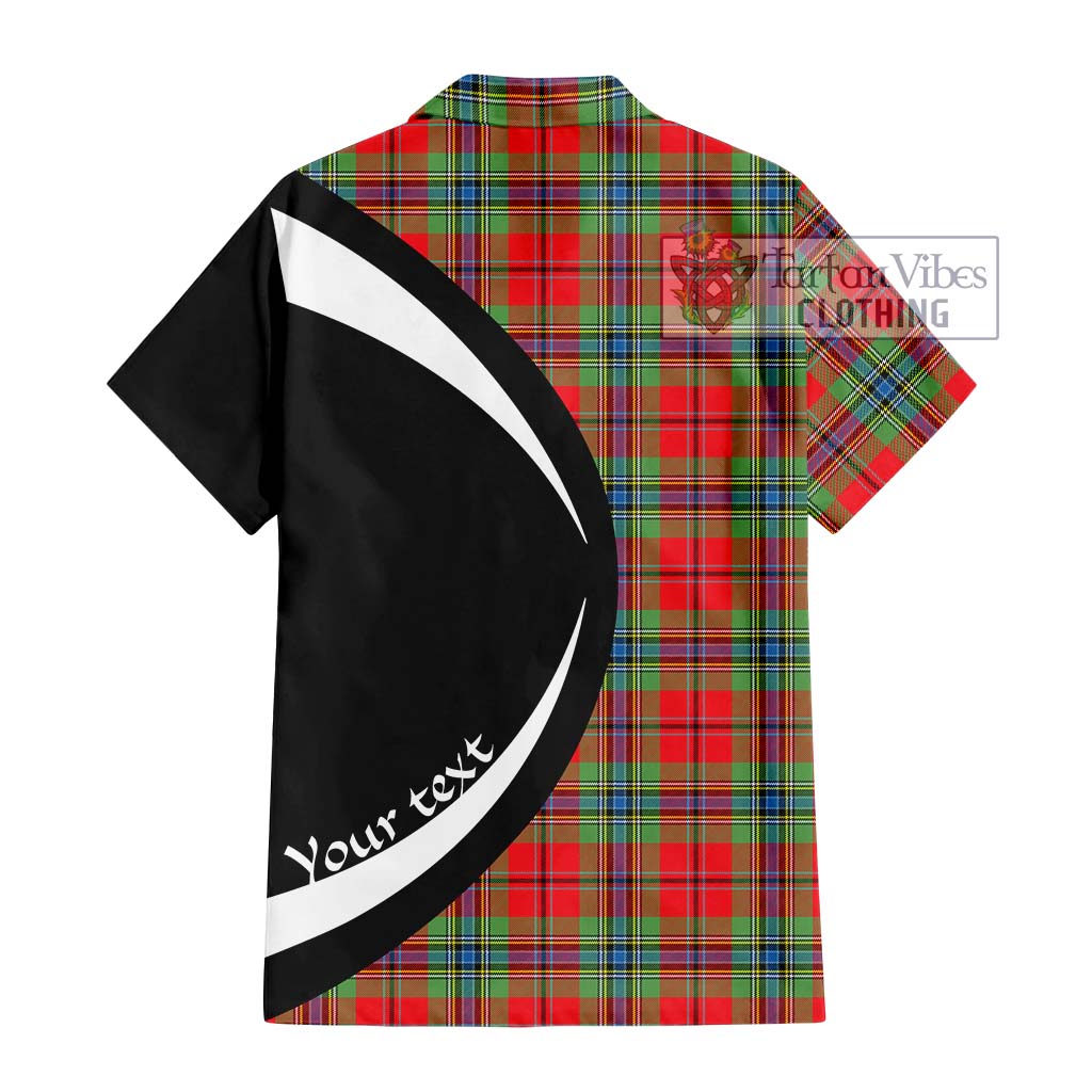 MacLean of Duart Modern Tartan Short Sleeve Button Up with Family Crest Circle Style - Tartan Vibes Clothing