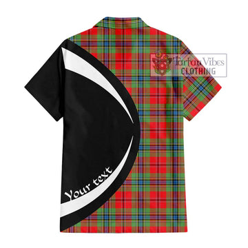 MacLean of Duart Modern Tartan Short Sleeve Button Up with Family Crest Circle Style