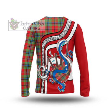 MacLean of Duart Modern Tartan Long Sleeve T-Shirt with Epic Bagpipe Style