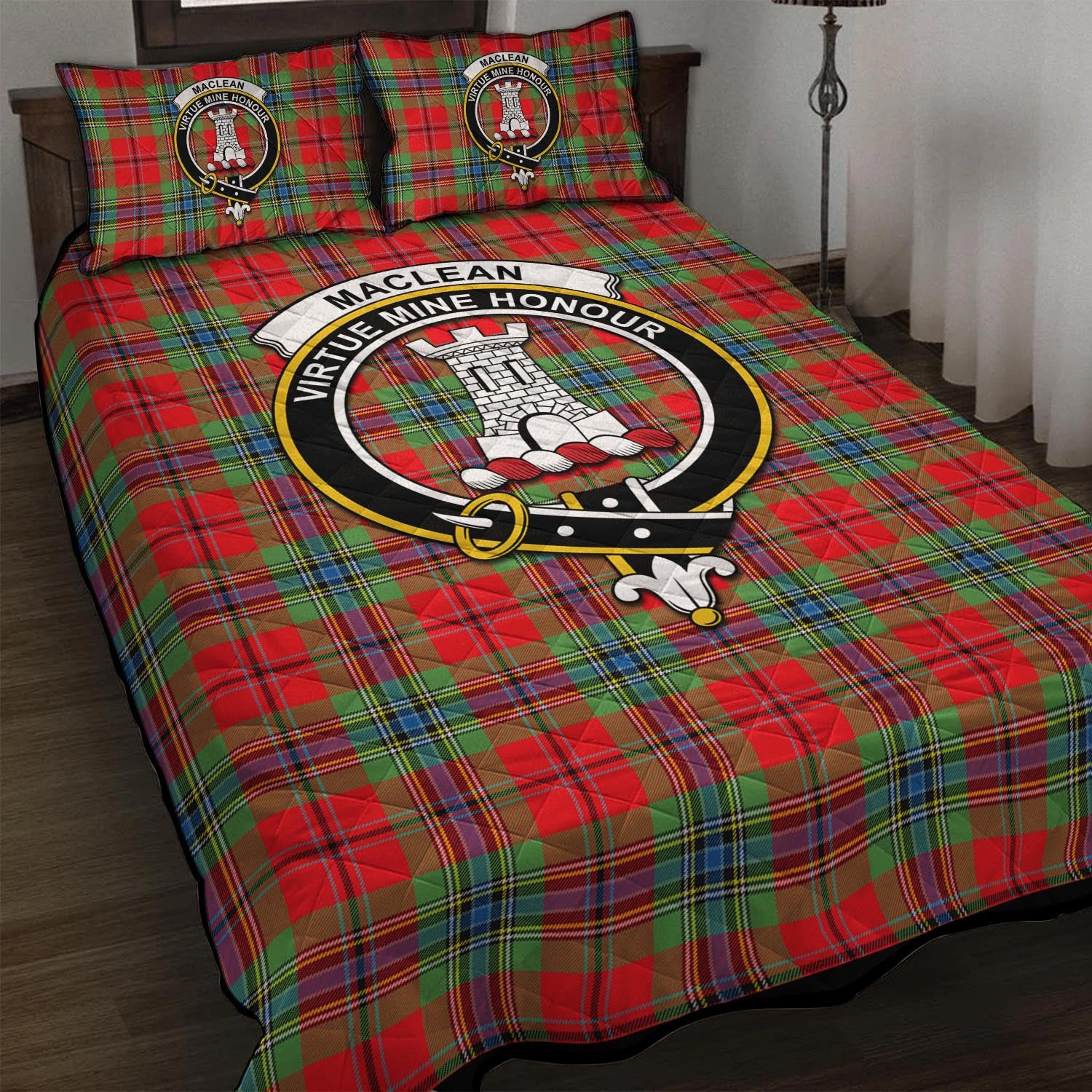 MacLean of Duart Modern Tartan Quilt Bed Set with Family Crest - Tartan Vibes Clothing