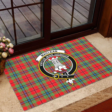 MacLean of Duart Modern Tartan Door Mat with Family Crest