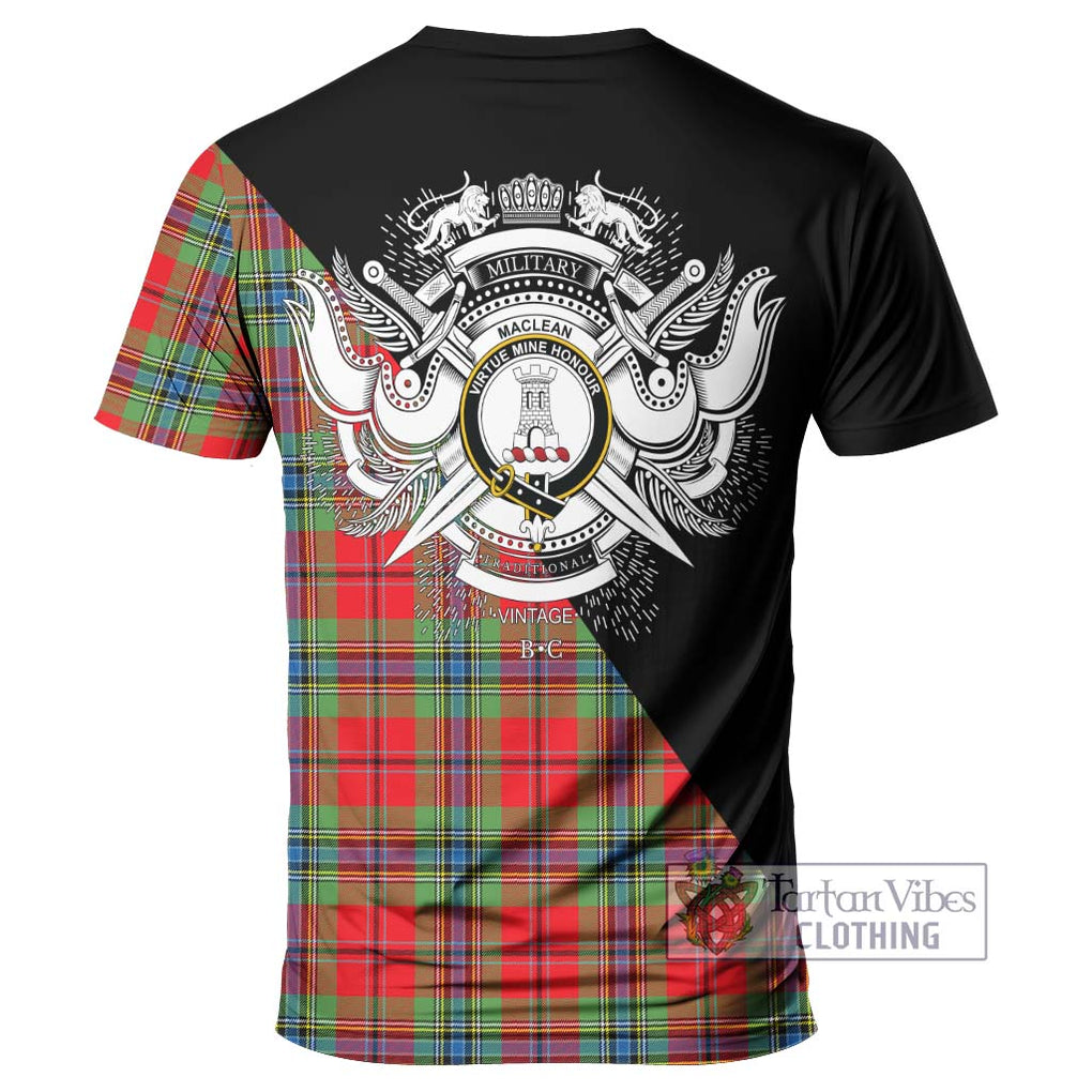 MacLean of Duart Modern Tartan T-Shirt with Family Crest and Military Logo Style - Tartanvibesclothing Shop