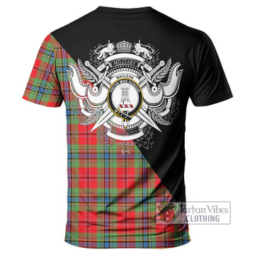 MacLean of Duart Modern Tartan T-Shirt with Family Crest and Military Logo Style