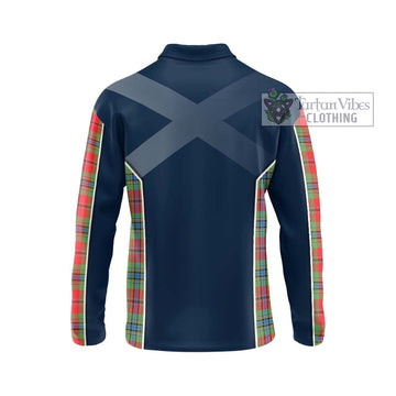 MacLean of Duart Modern Tartan Long Sleeve Polo Shirt with Family Crest and Lion Rampant Vibes Sport Style