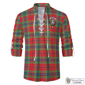 MacLean of Duart Modern Tartan Men's Scottish Traditional Jacobite Ghillie Kilt Shirt with Family Crest