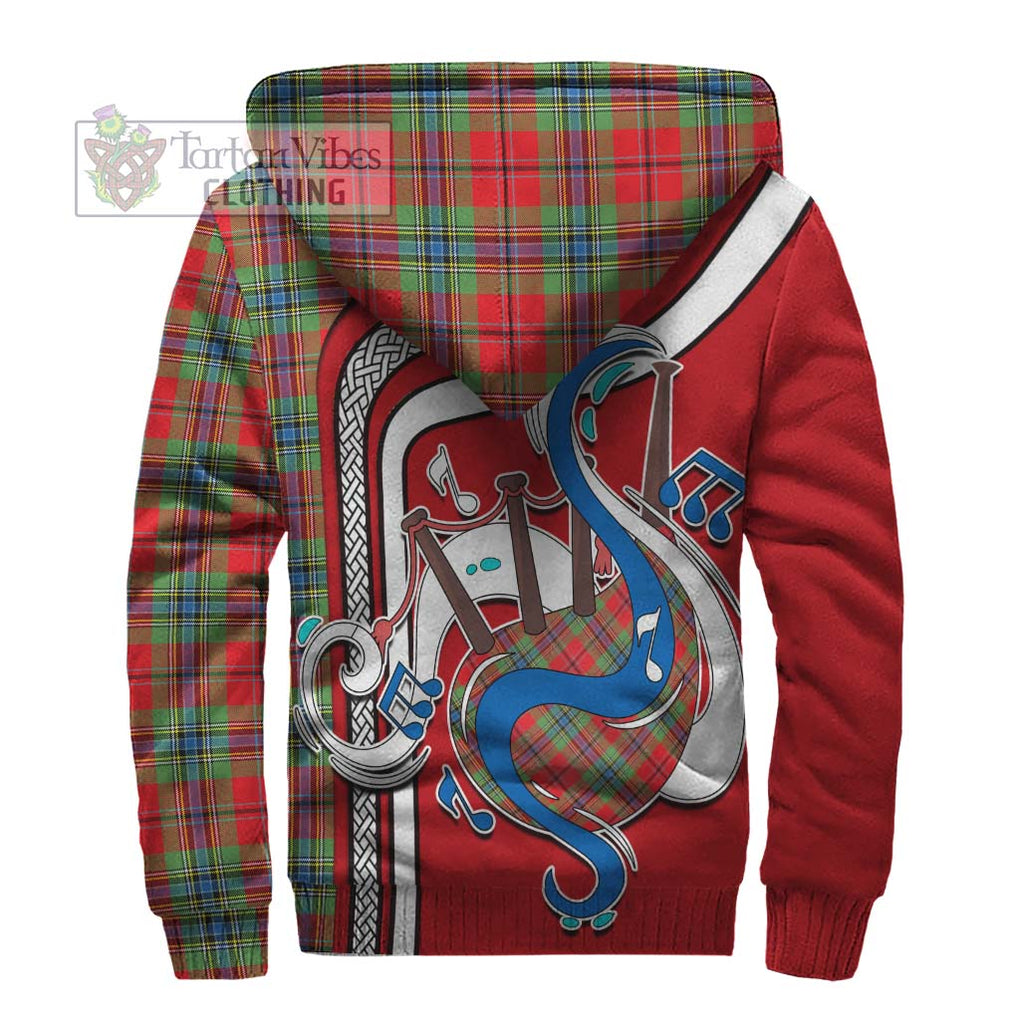 MacLean of Duart Modern Tartan Sherpa Hoodie with Epic Bagpipe Style - Tartanvibesclothing Shop