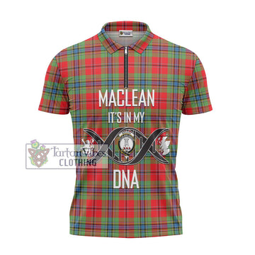 MacLean of Duart Modern Tartan Zipper Polo Shirt with Family Crest DNA In Me Style