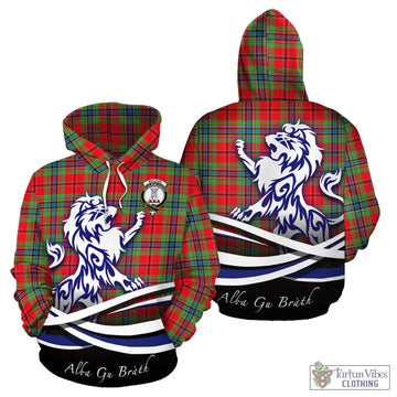 MacLean of Duart Modern Tartan Hoodie with Alba Gu Brath Regal Lion Emblem