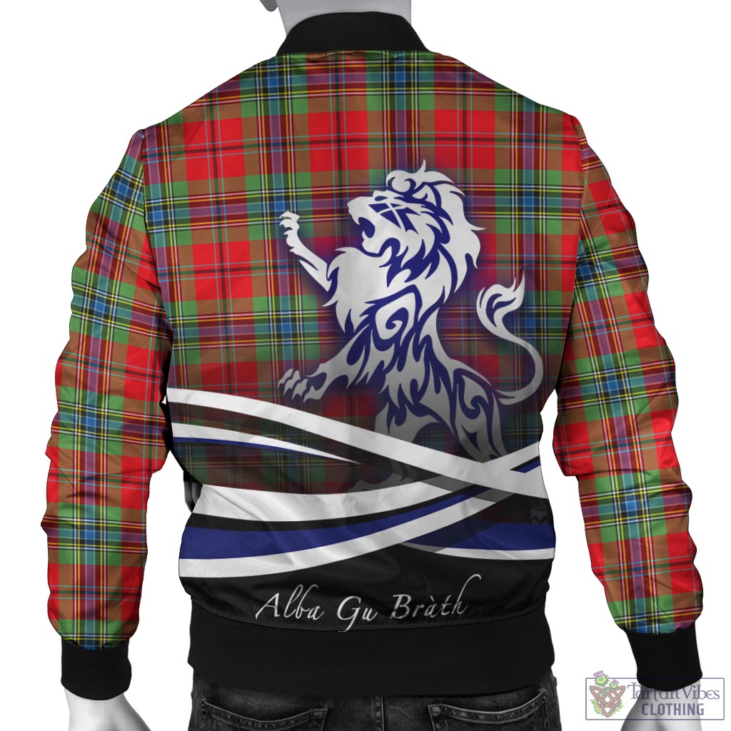 Tartan Vibes Clothing MacLean of Duart Modern Tartan Bomber Jacket with Alba Gu Brath Regal Lion Emblem