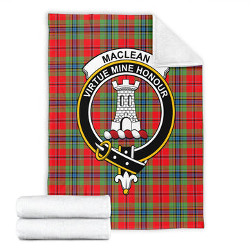 MacLean of Duart Modern Tartan Blanket with Family Crest