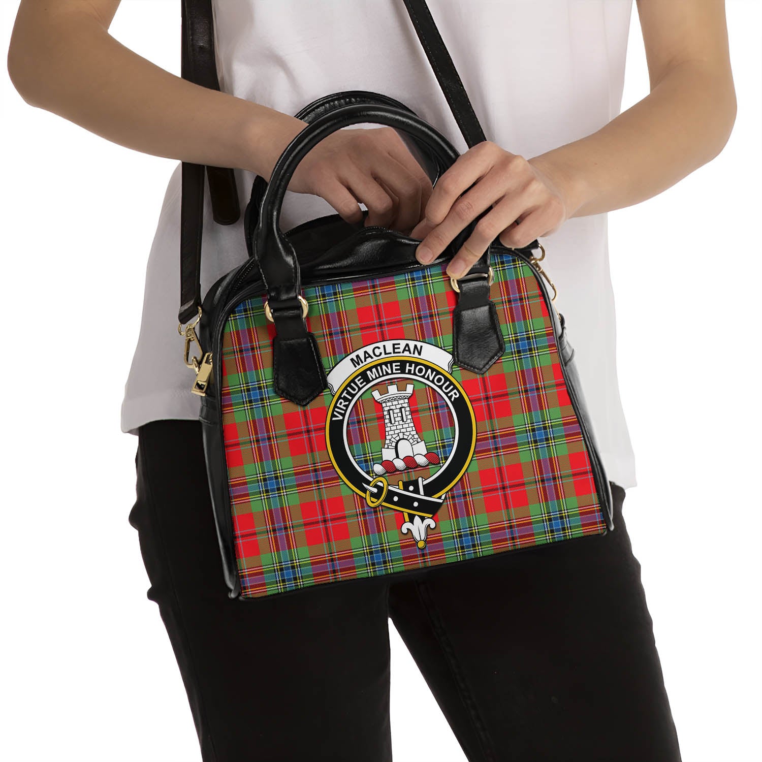 MacLean of Duart Modern Tartan Shoulder Handbags with Family Crest - Tartanvibesclothing