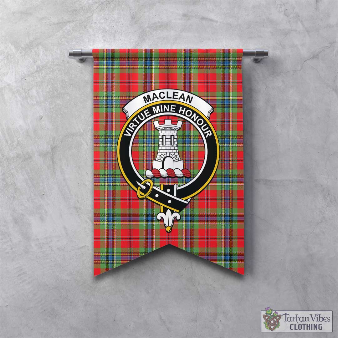 Tartan Vibes Clothing MacLean of Duart Modern Tartan Gonfalon, Tartan Banner with Family Crest