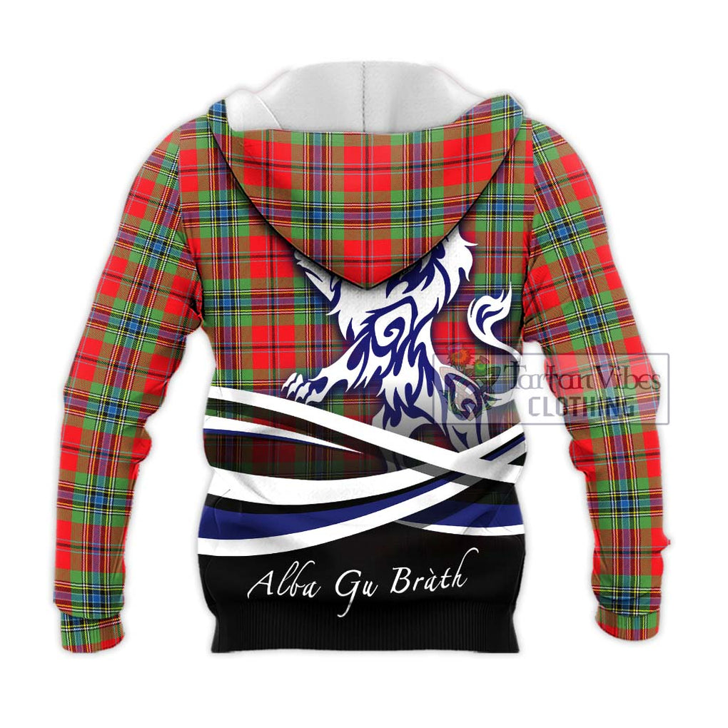 MacLean of Duart Modern Tartan Knitted Hoodie with Alba Gu Brath Regal Lion Emblem - Tartanvibesclothing Shop