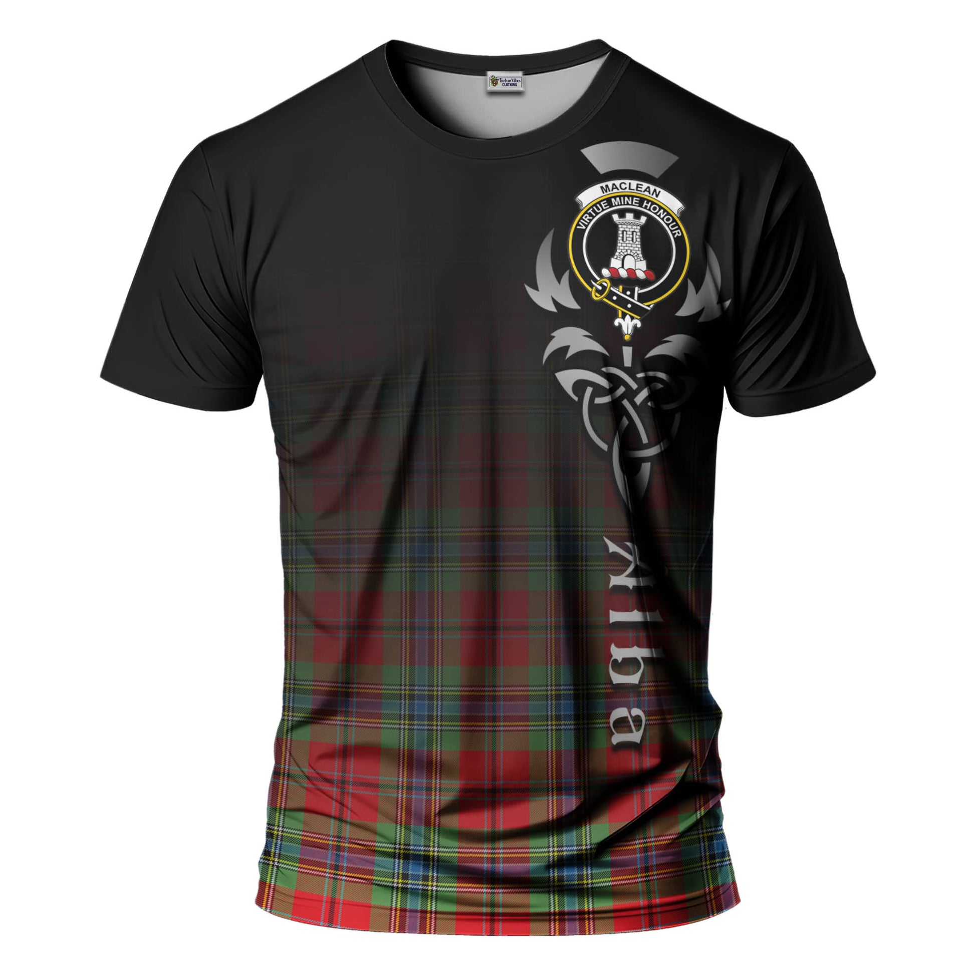 Tartan Vibes Clothing MacLean of Duart Modern Tartan T-Shirt Featuring Alba Gu Brath Family Crest Celtic Inspired