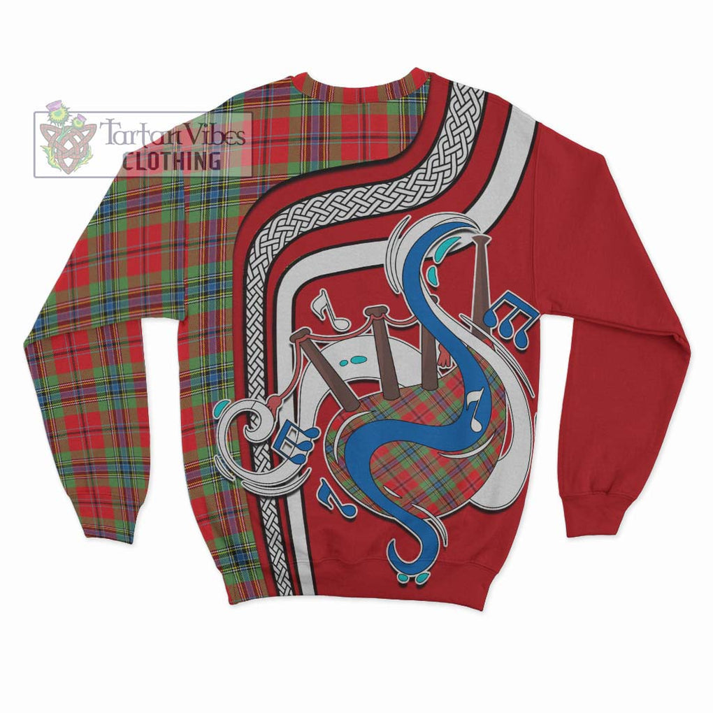 Tartan Vibes Clothing MacLean of Duart Modern Tartan Sweatshirt with Epic Bagpipe Style