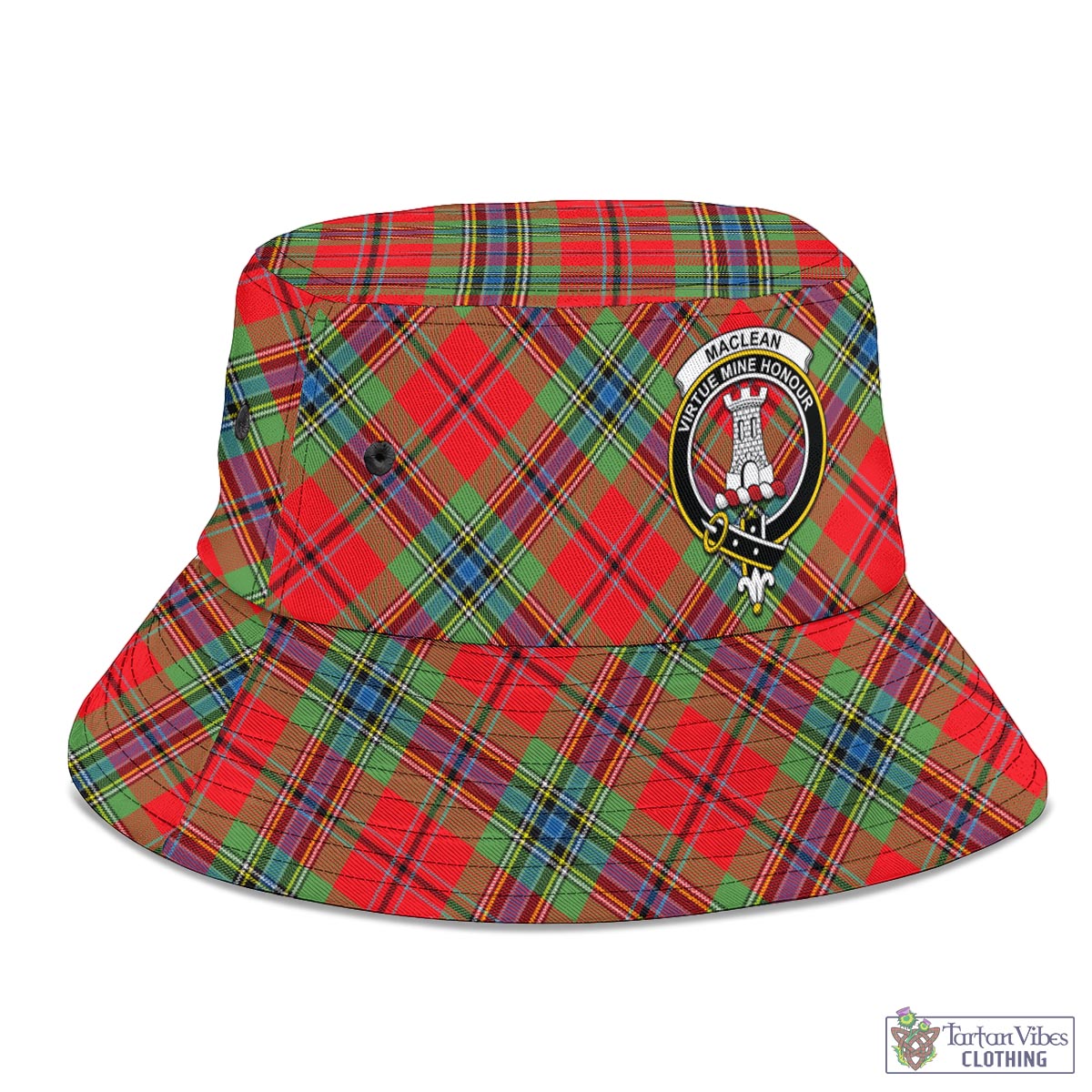 Tartan Vibes Clothing MacLean of Duart Modern Tartan Bucket Hat with Family Crest