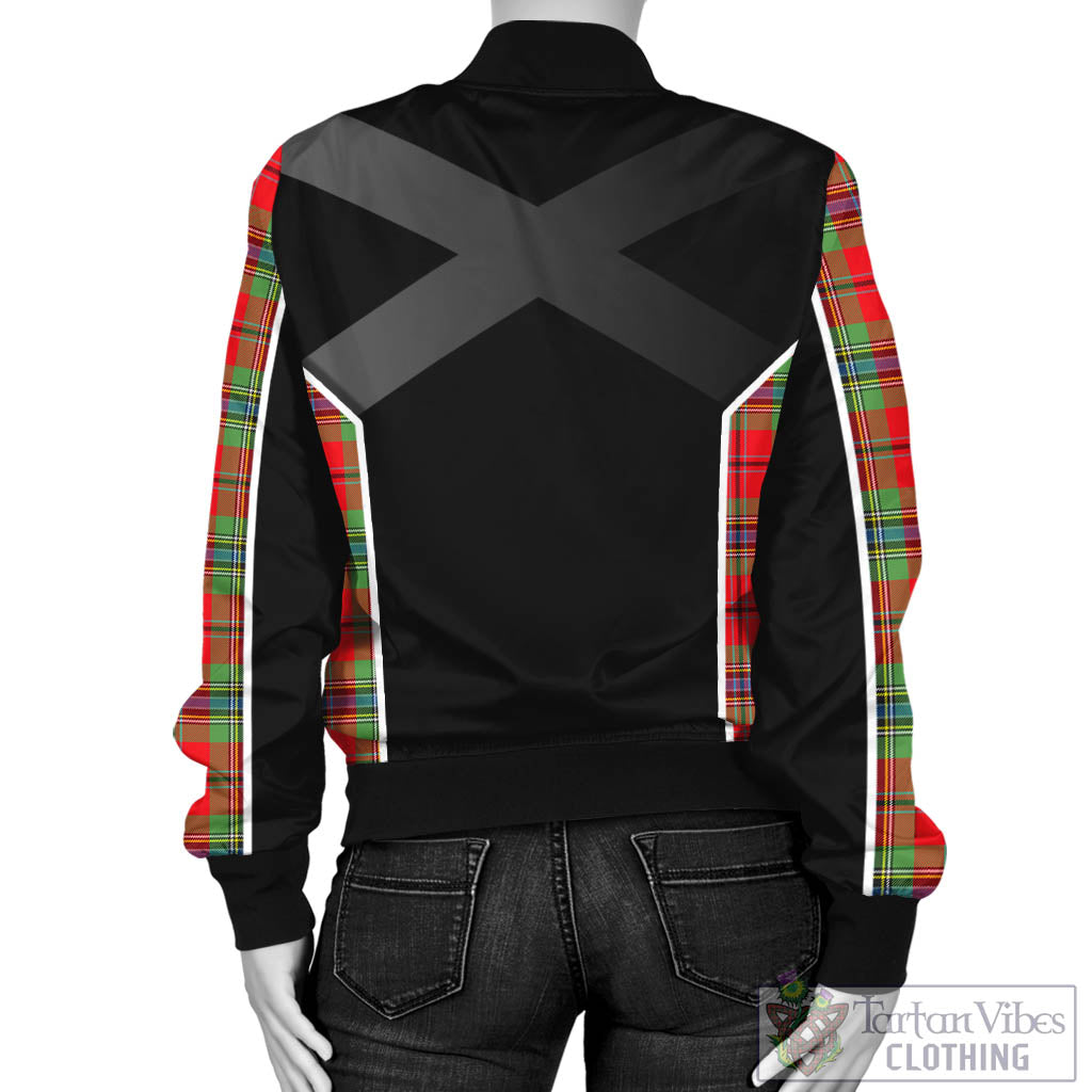 Tartan Vibes Clothing MacLean of Duart Modern Tartan Bomber Jacket with Family Crest and Scottish Thistle Vibes Sport Style