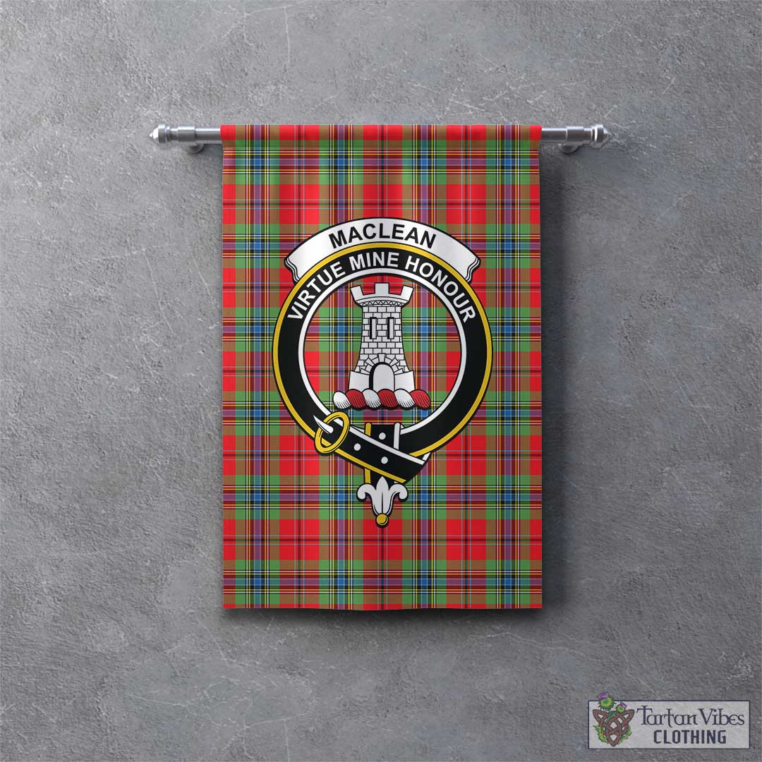 Tartan Vibes Clothing MacLean of Duart Modern Tartan Gonfalon, Tartan Banner with Family Crest