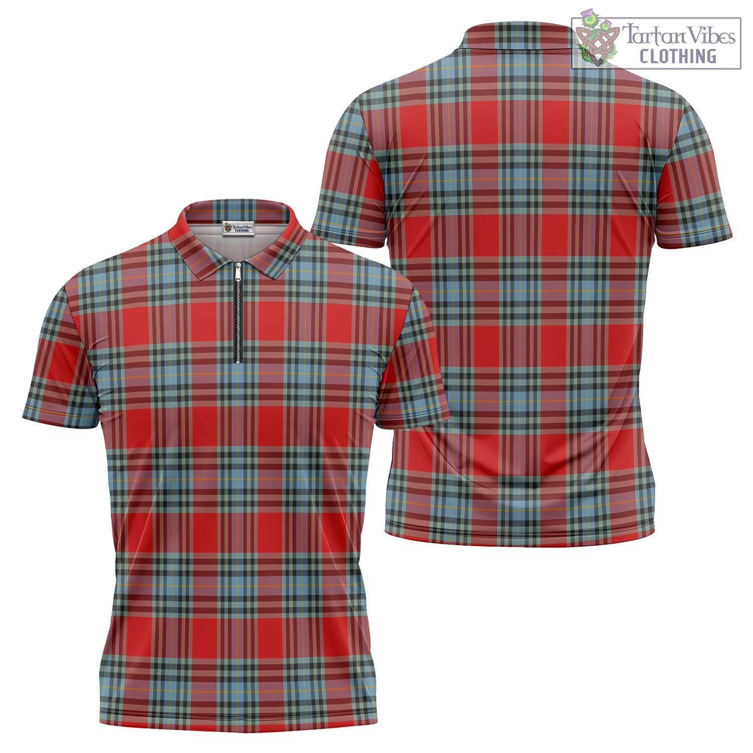 Tartan Vibes Clothing MacLeay Tartan Zipper Polo Shirt