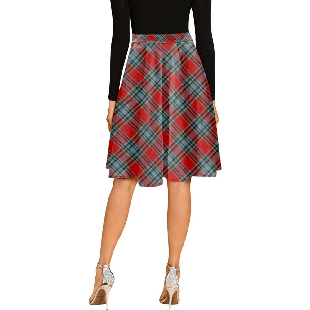 MacLeay (McLeay) Tartan Melete Pleated Midi Skirt Cross Style - Tartan Vibes Clothing