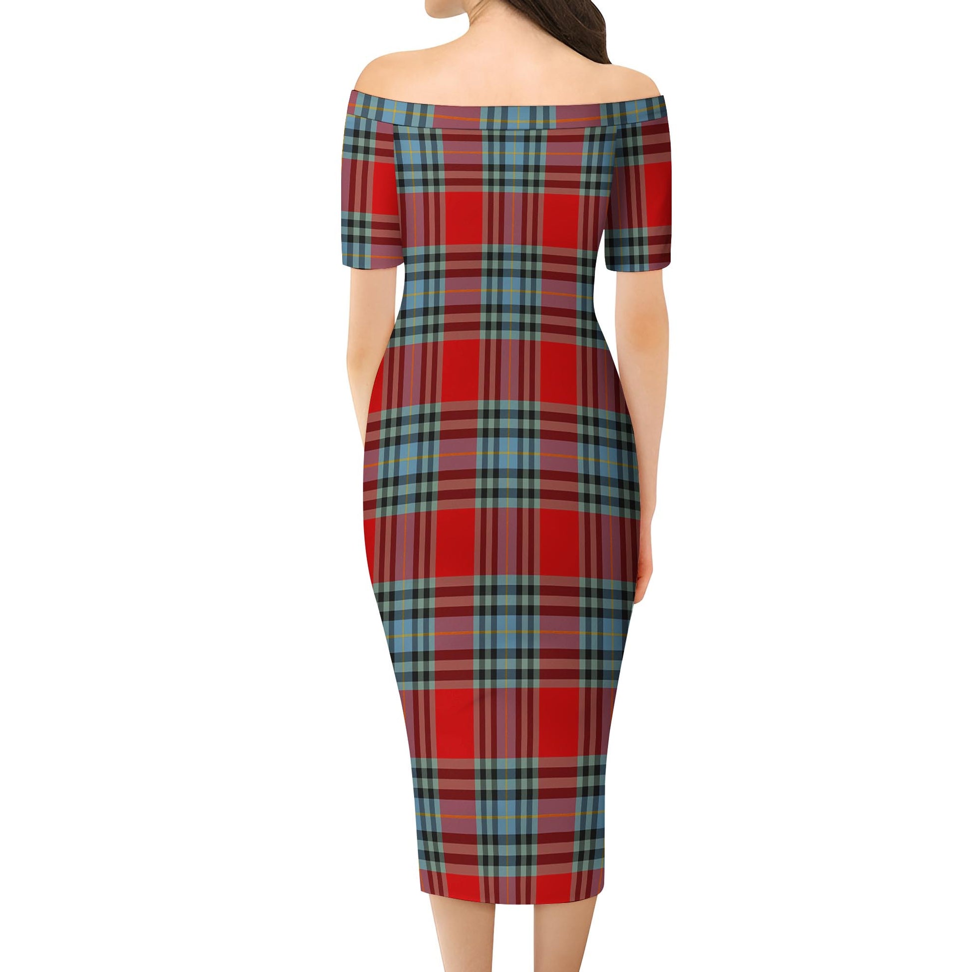 MacLeay Tartan Off Shoulder Lady Dress - Tartanvibesclothing