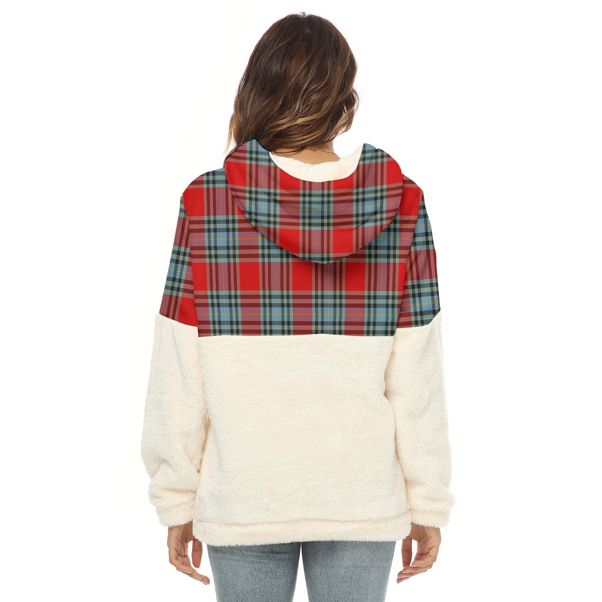 MacLeay (McLeay) Tartan Women's Borg Fleece Hoodie With Half Zip - Tartan Vibes Clothing