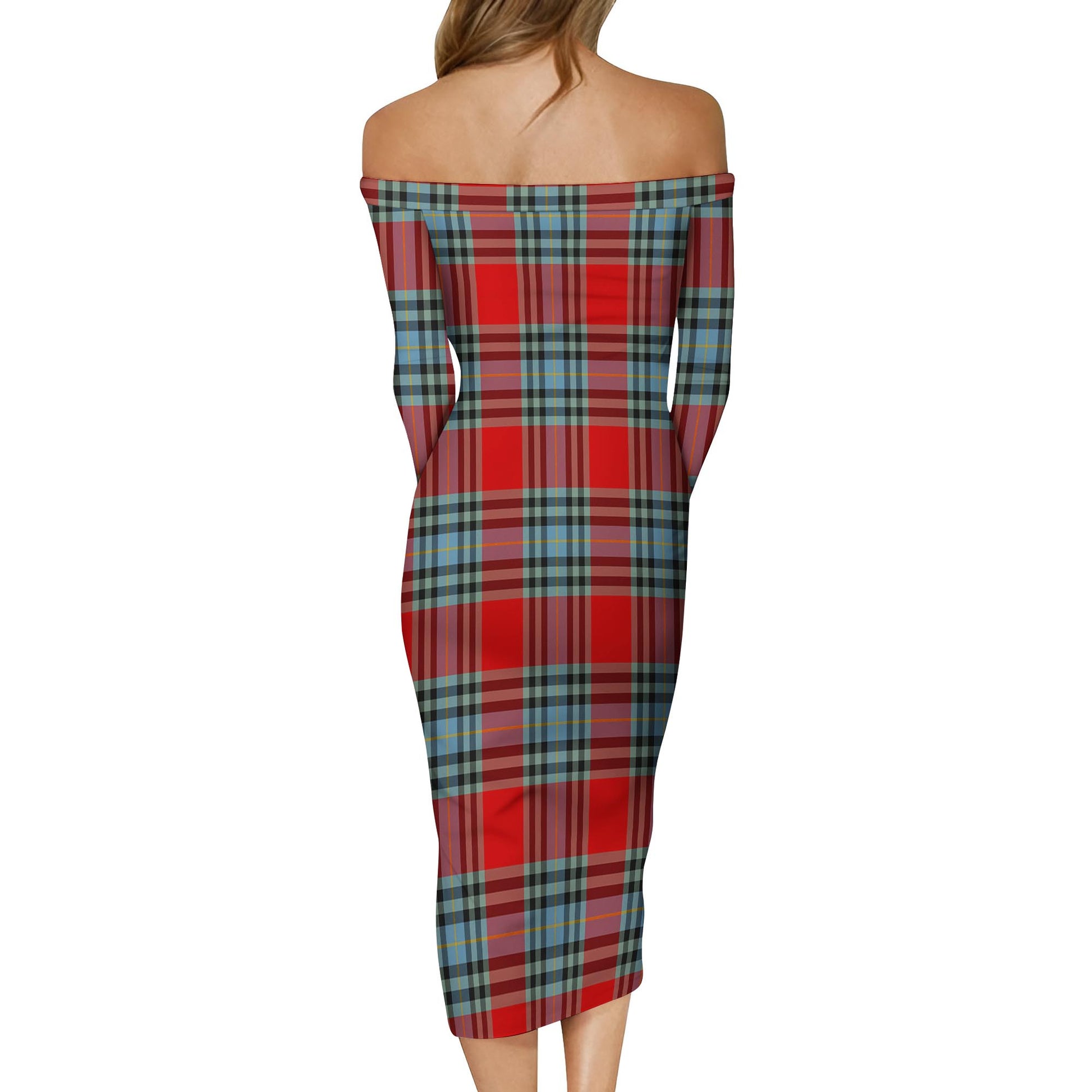 MacLeay Tartan Off Shoulder Lady Dress - Tartanvibesclothing