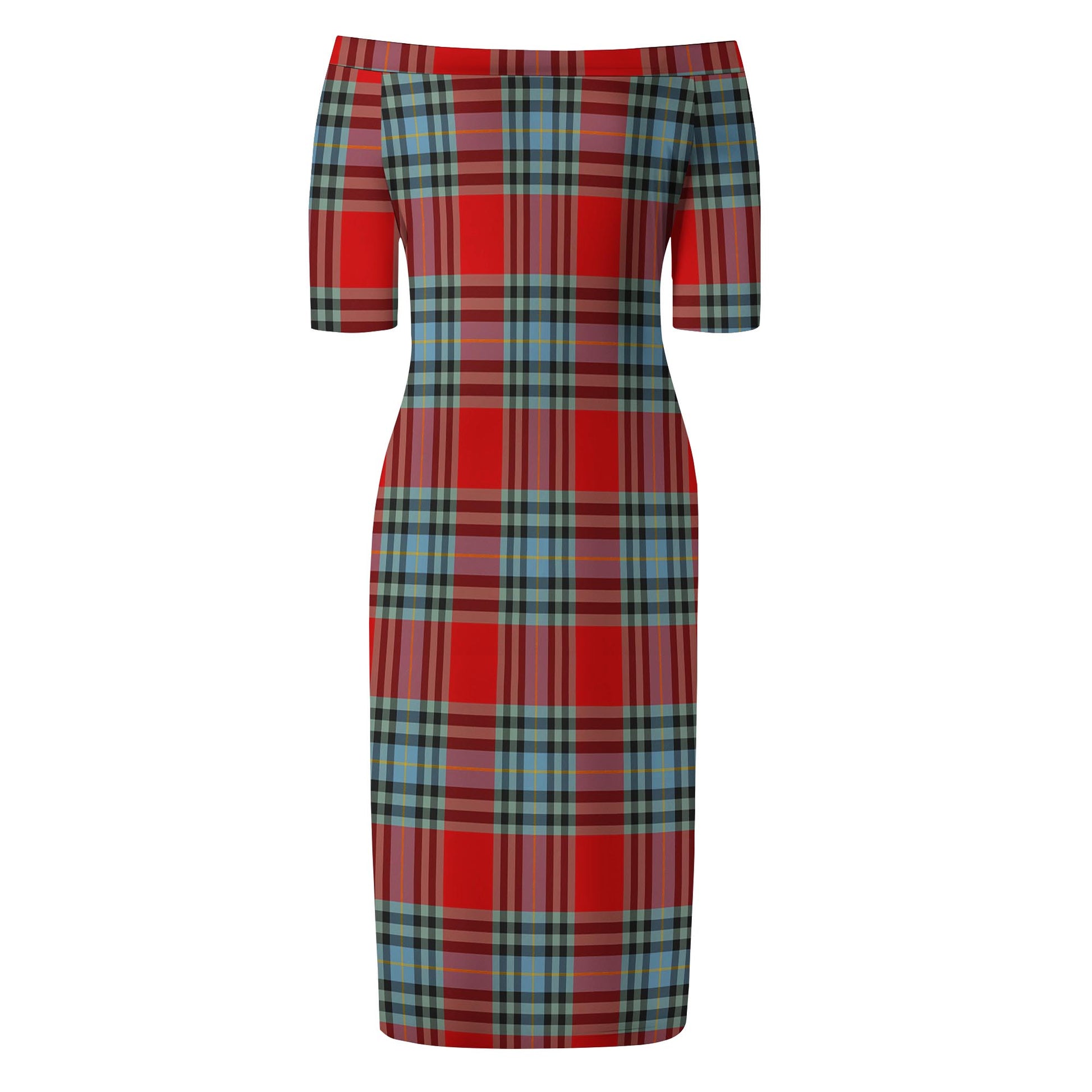 MacLeay Tartan Off Shoulder Lady Dress - Tartanvibesclothing