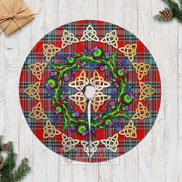 MacLeay (McLeay) Tartan Christmas Tree Skirt with Thistle Celtic Knot Style Casual Tree Skirts - Tartan Vibes Clothing