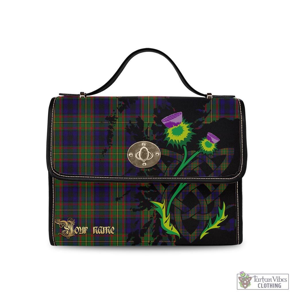 Tartan Vibes Clothing MacLeish Tartan Waterproof Canvas Bag with Scotland Map and Thistle Celtic Accents