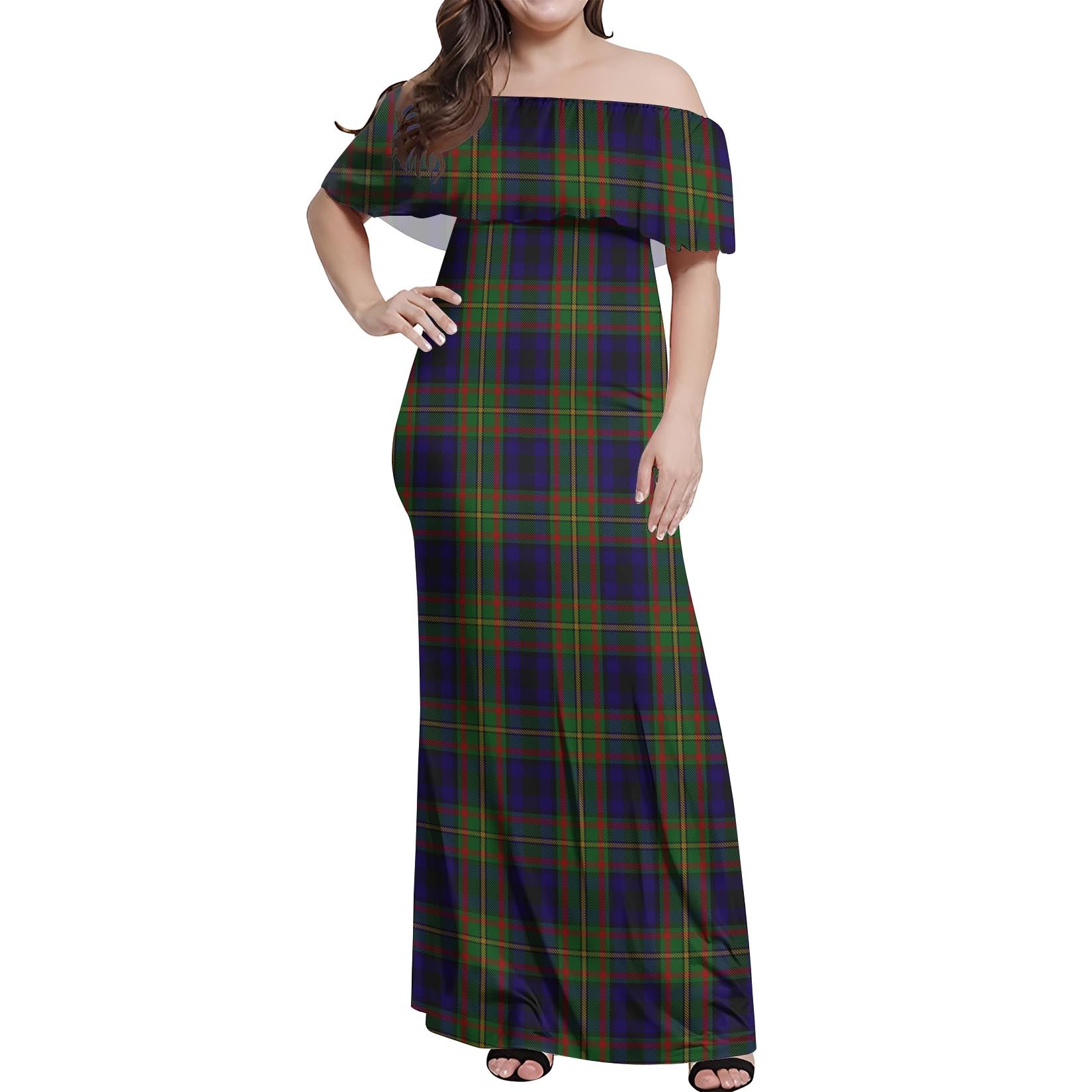 MacLeish Tartan Off Shoulder Long Dress Women's Dress - Tartanvibesclothing