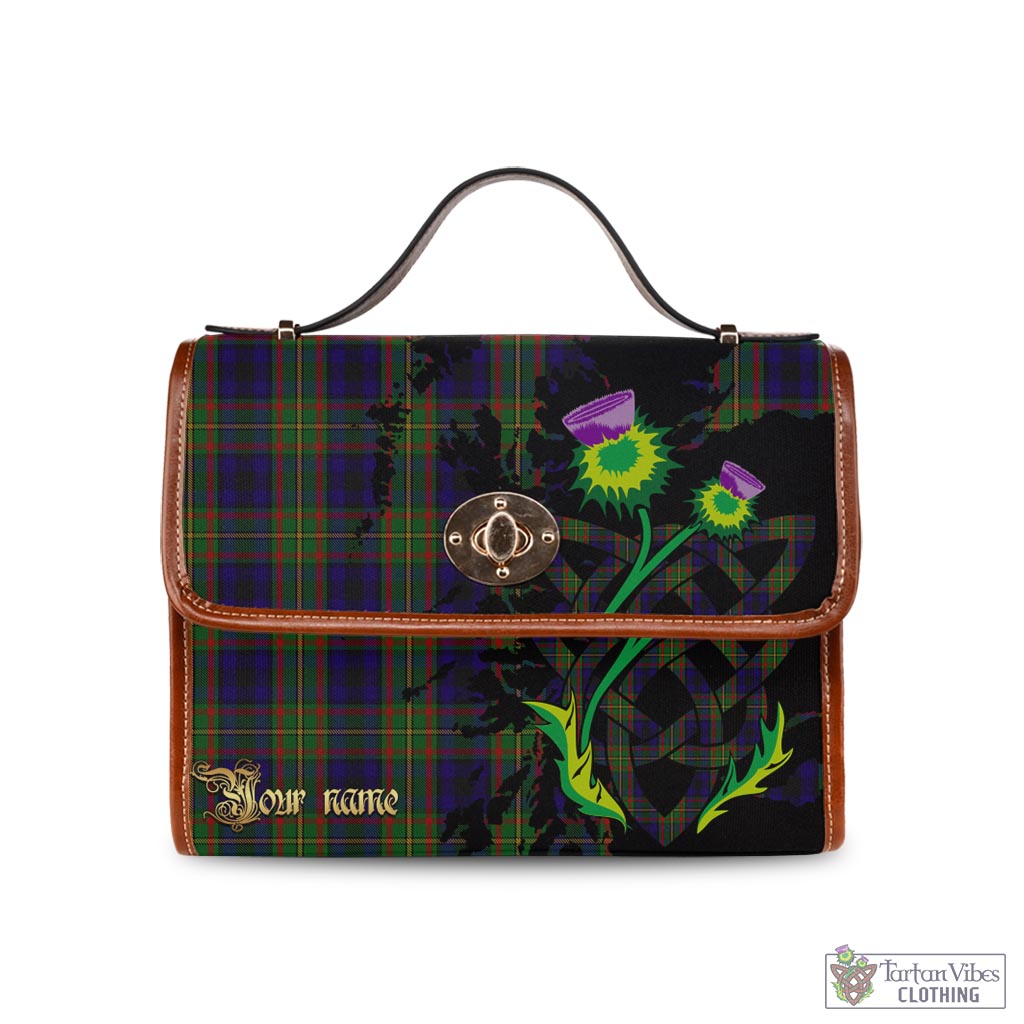 Tartan Vibes Clothing MacLeish Tartan Waterproof Canvas Bag with Scotland Map and Thistle Celtic Accents