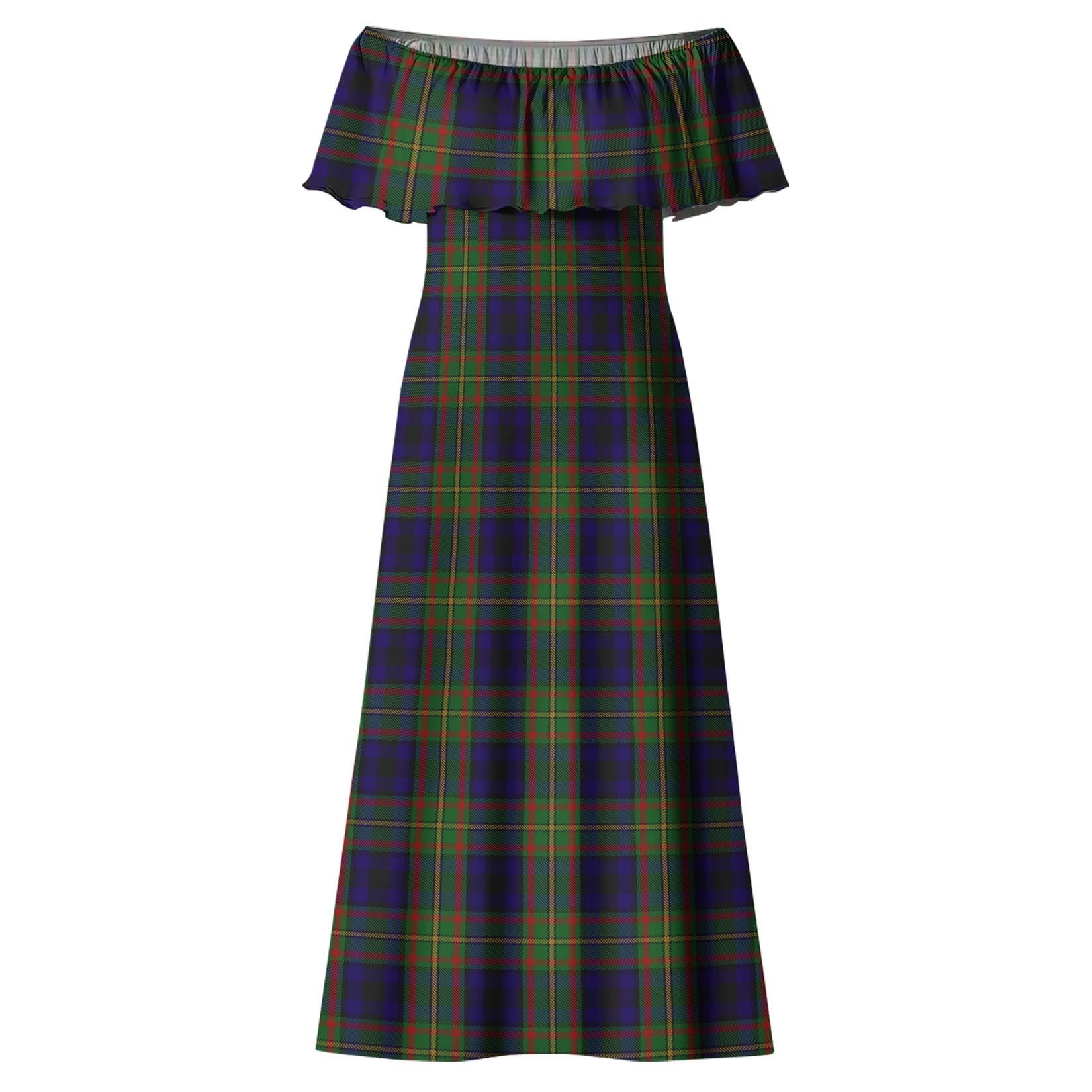 MacLeish Tartan Off Shoulder Long Dress - Tartanvibesclothing