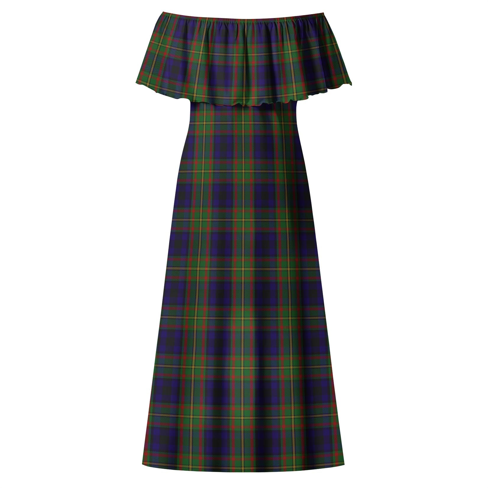 MacLeish Tartan Off Shoulder Long Dress - Tartanvibesclothing