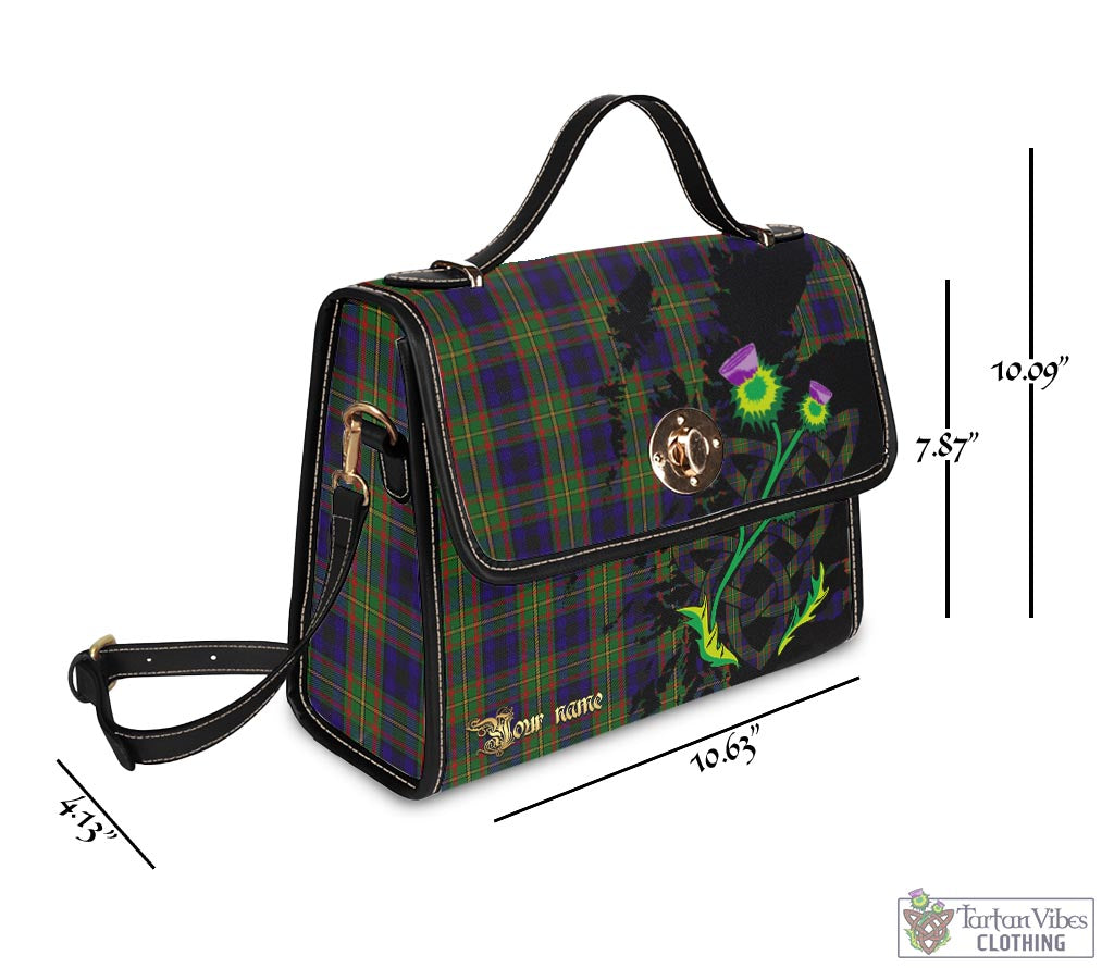 Tartan Vibes Clothing MacLeish Tartan Waterproof Canvas Bag with Scotland Map and Thistle Celtic Accents