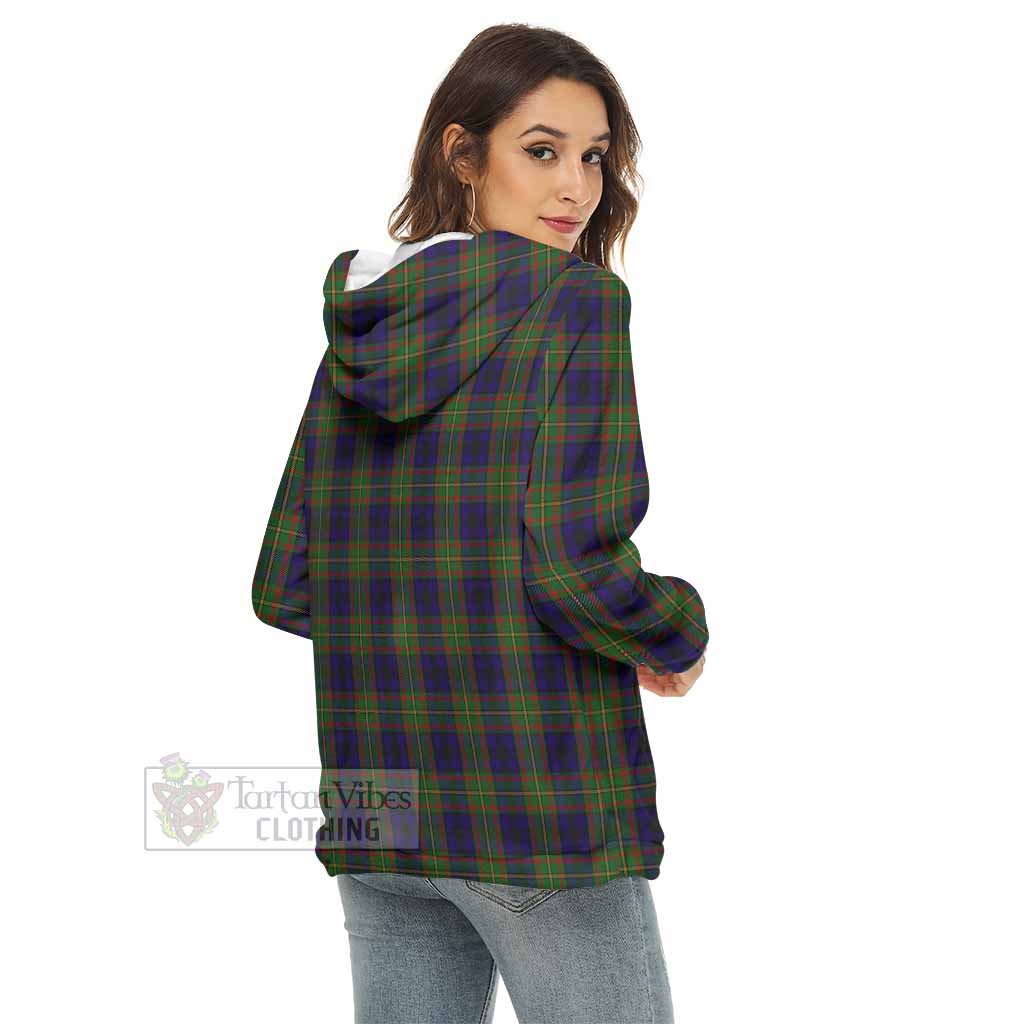 Tartan Vibes Clothing MacLeish (McLeish) Tartan Women's Borg  Half Zip Fleece Hoodie