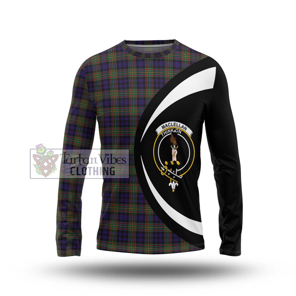 MacLellan (McLellan) Tartan Long Sleeve T-Shirt with Family Crest Circle Style Unisex - Tartan Vibes Clothing