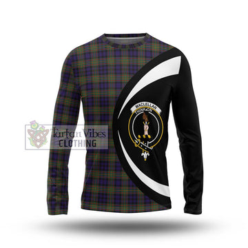 MacLellan (McLellan) Tartan Long Sleeve T-Shirt with Family Crest Circle Style